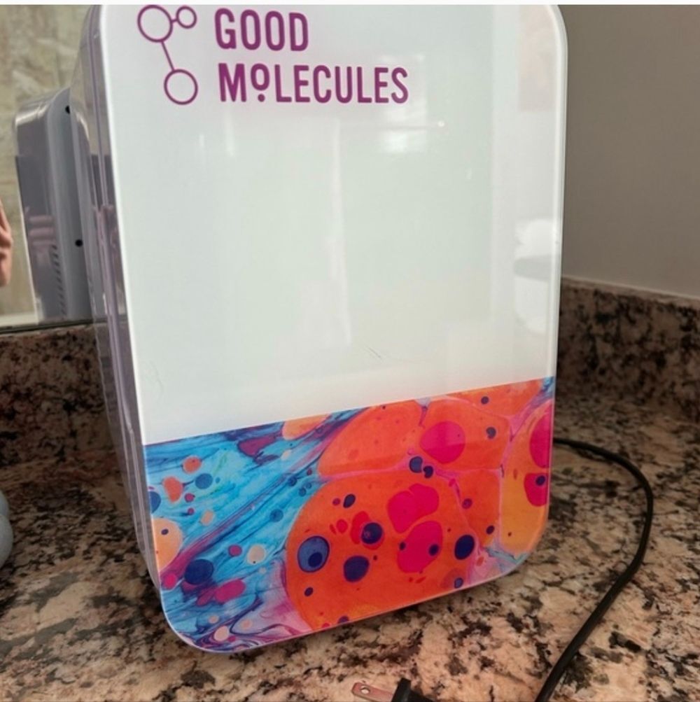 Good Molecules White and Multicolor Cosmetic Fridge - Portable Skincare Cooler